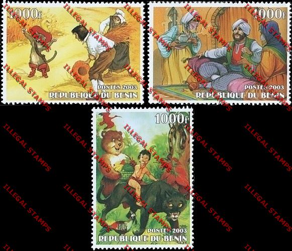 Benin 2003 Cartoon Tales Illegal Stamps