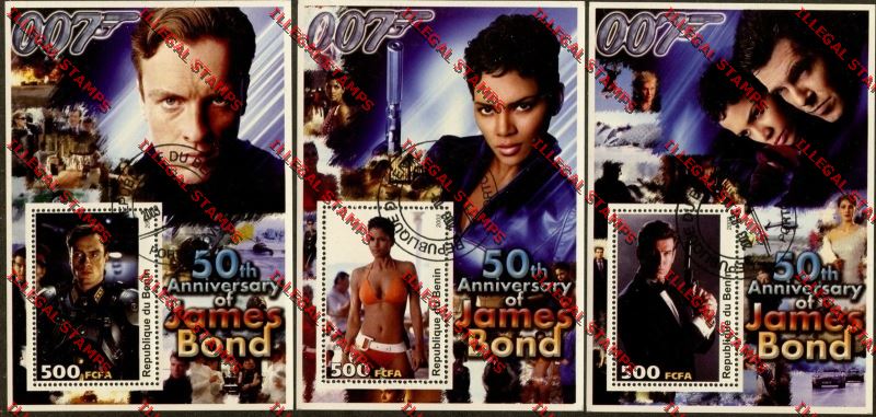 Benin 2003 James Bond Illegal Stamp Souvenir Sheets