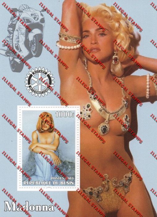 Benin 2003 Madonna with Rotary Emblem Illegal Stamp Souvenir Sheet