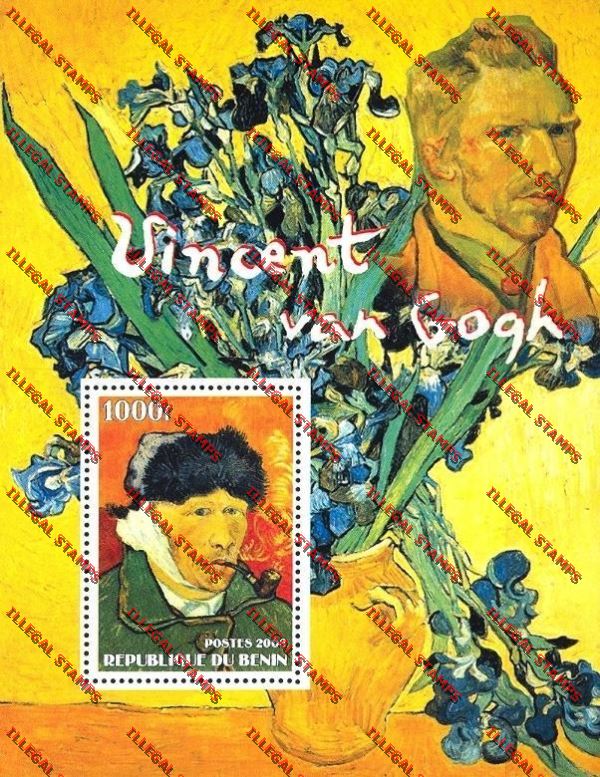 Benin 2003 Vincent Van Gogh Illegal Stamp Souvenir Sheet