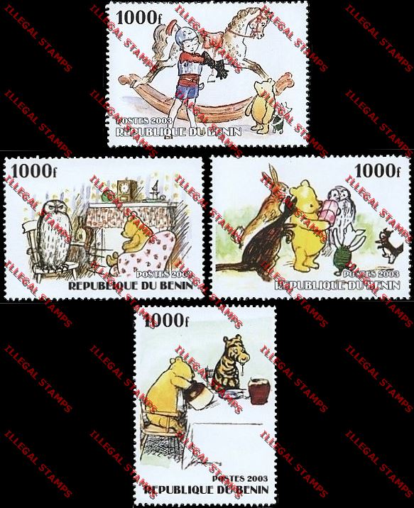 Benin 2003 Winnie the Pooh Illegal Stamps