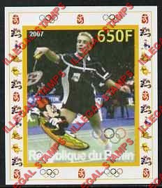 Benin 2007 Badminton and Disney Character Illegal Stamp Deluxe Souvenir Sheet of 1