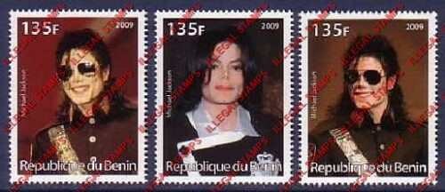 Benin 2009 Famous People Michael Jackson Counterfeit Illegal Stamps