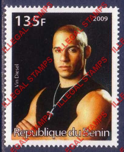 Benin 2009 Famous People Vin Diesel Counterfeit Illegal Stamp