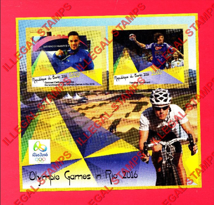 Benin 2016 Olympic Games Illegal Stamp Souvenir Sheet of 2