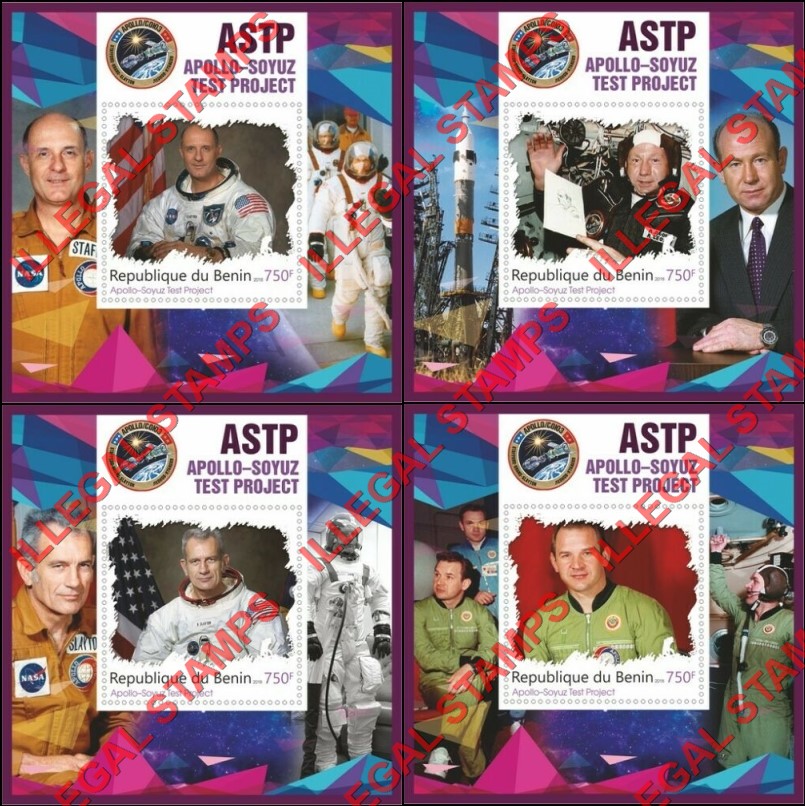 Benin 2018 Apollo Soyuz Test Project Illegal Stamp Souvenir Sheets of 1 (Part 1)