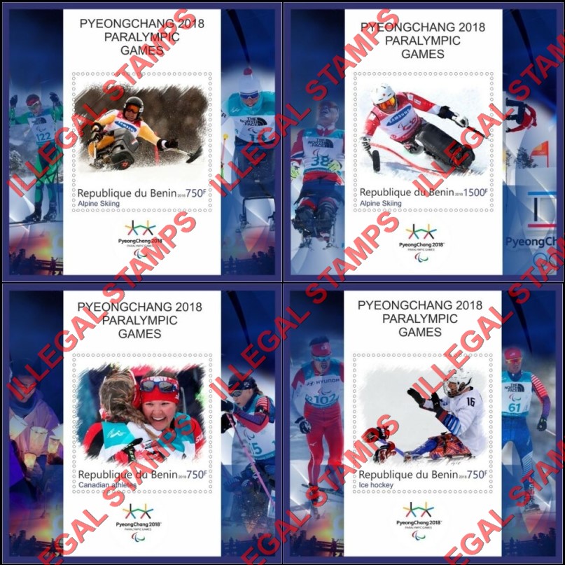 Benin 2018 Paralympic Games Illegal Stamp Souvenir Sheets of 1 (Part 2)