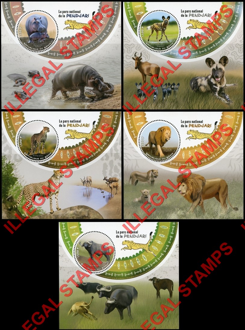 Benin 2018 Pendjari National Park Animals Illegal Stamp Souvenir Sheets of 1