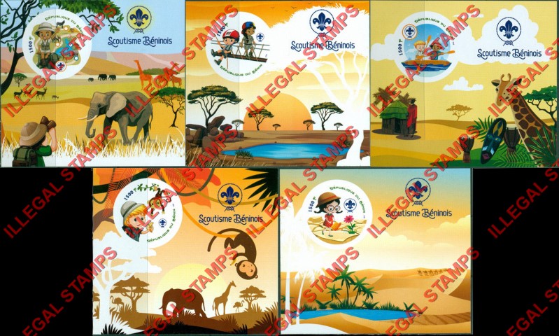 Benin 2018 Scouting Scoutism Illegal Stamp Souvenir Sheets of 1