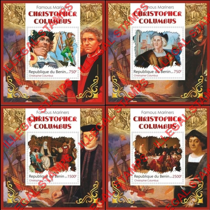 Benin 2019 Christopher Columbus Illegal Stamp Souvenir Sheets of 1 (Part 2)