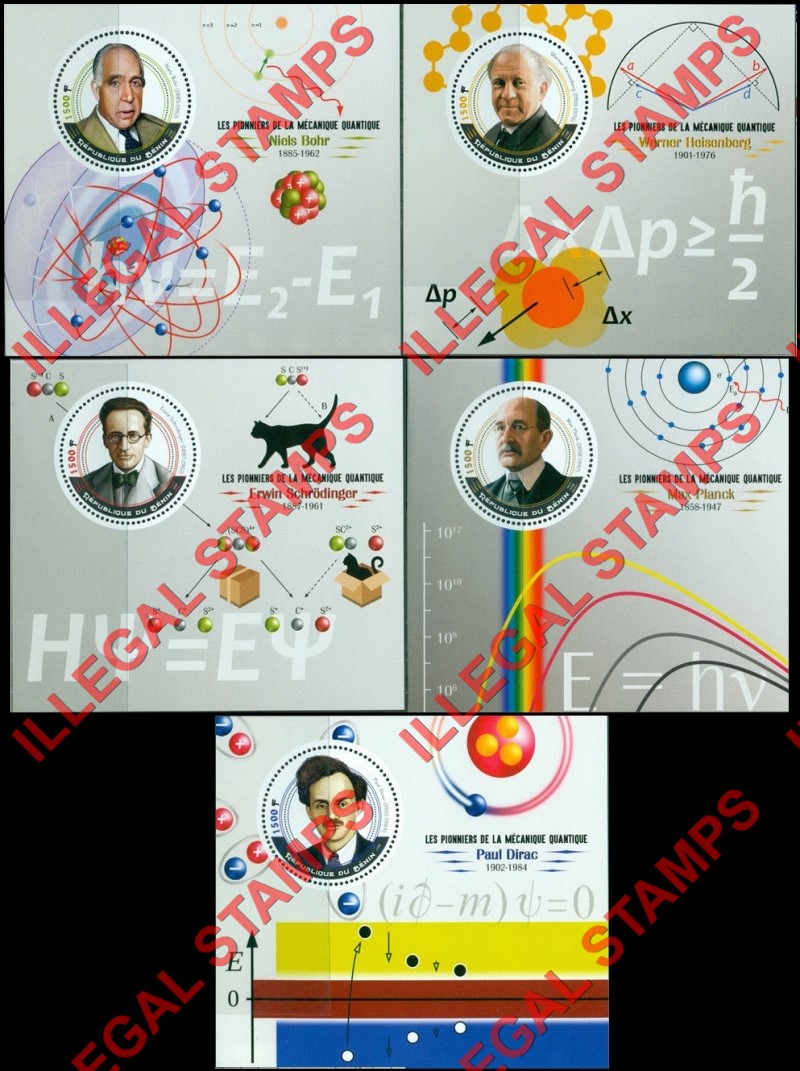 Benin 2019 Science Quantum Mechanics Illegal Stamp Souvenir Sheets of 1