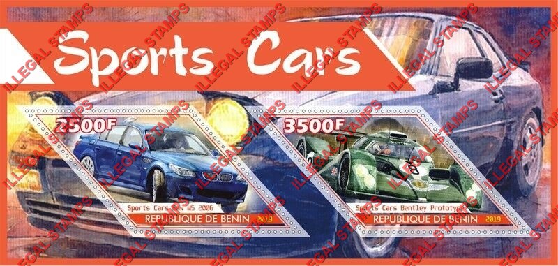 Benin 2019 Sports Cars Illegal Stamp Souvenir Sheet of 2