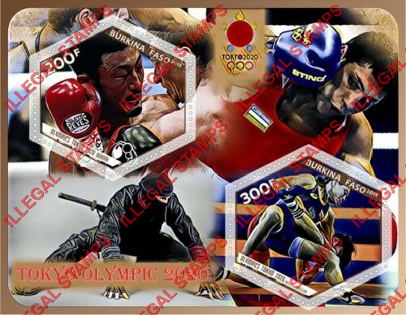 Burkina Faso 2018 Olympic Games in Tokyo in 2020 (different a) Illegal Stamp Souvenir Sheet of 2