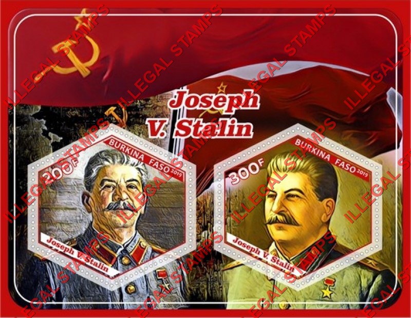 Burkina Faso 2019 Joseph Stalin (different b) Illegal Stamp Souvenir Sheet of 2