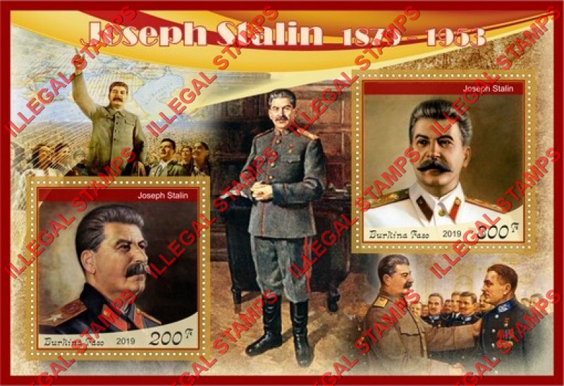 Burkina Faso 2019 Joseph Stalin (different) Illegal Stamp Souvenir Sheet of 2