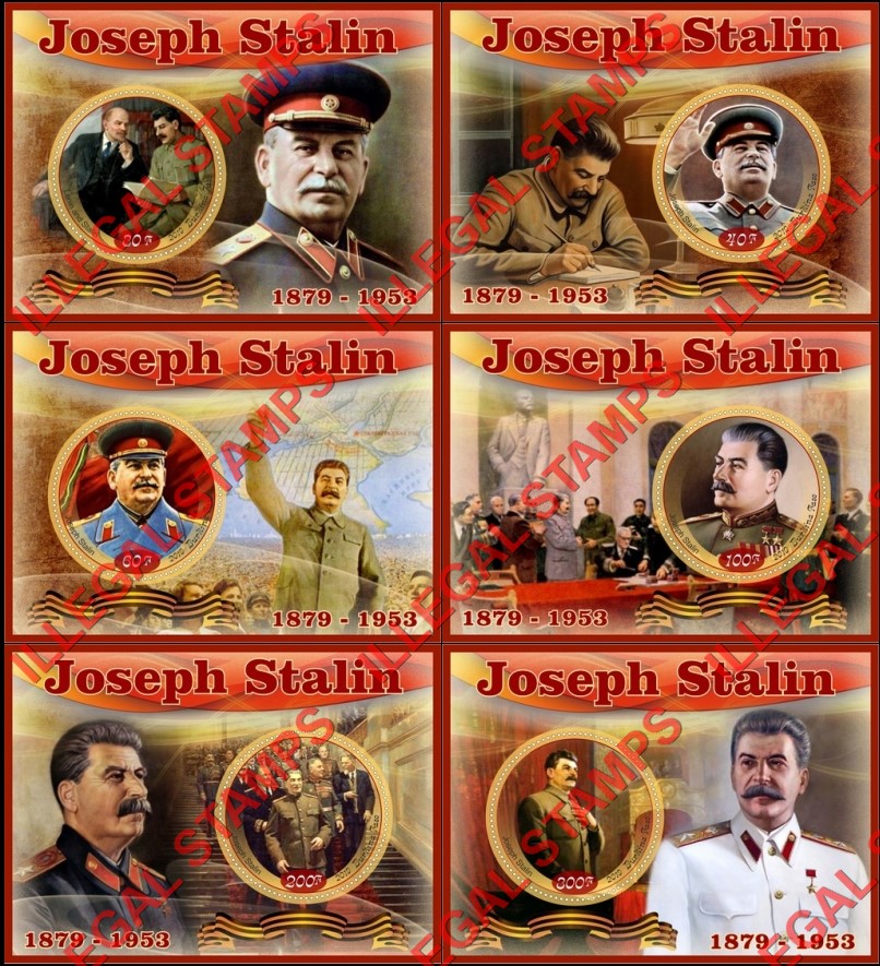 Burkina Faso 2019 Joseph Stalin Illegal Stamp Souvenir Sheets of 1