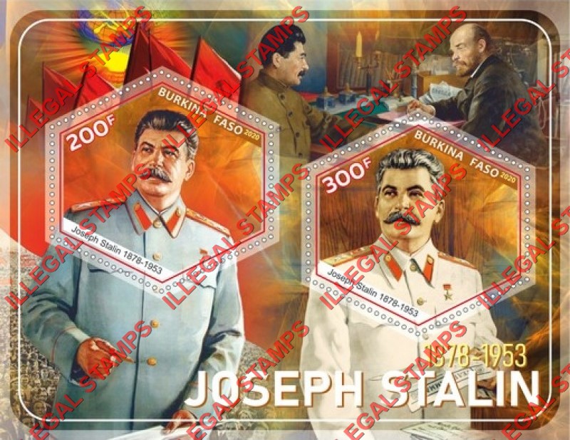 Burkina Faso 2020 Joseph Stalin (different) Illegal Stamp Souvenir Sheet of 2