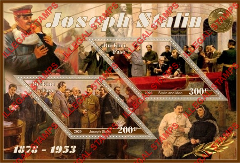 Burkina Faso 2020 Joseph Stalin Illegal Stamp Souvenir Sheet of 2