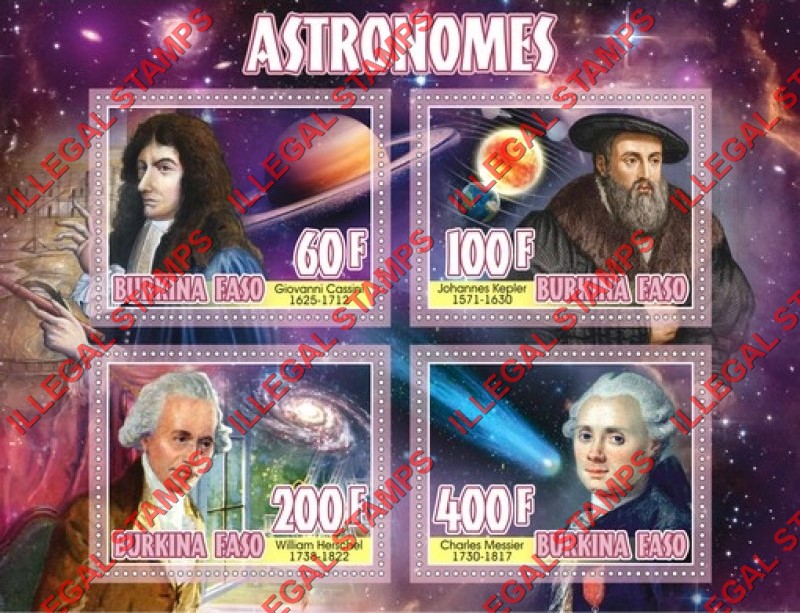 Burkina Faso 2020 Space Astronomers Illegal Stamp Souvenir Sheet of 4