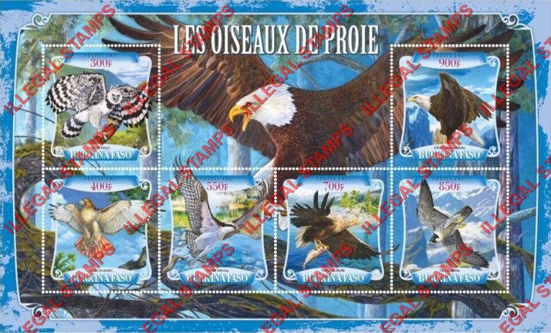 Burkina Faso 2021 Birds of Prey Illegal Stamp Souvenir Sheet of 6