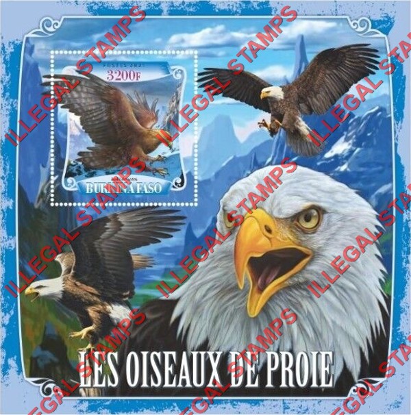 Burkina Faso 2021 Birds of Prey Illegal Stamp Souvenir Sheet of 1