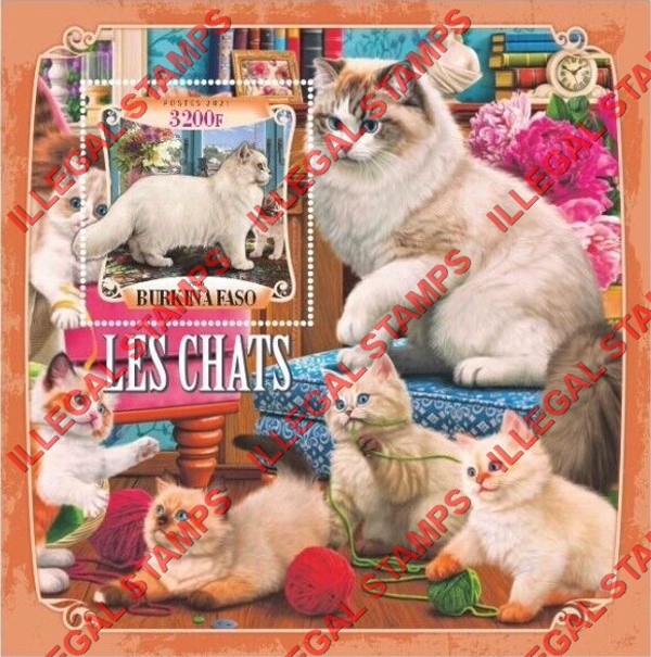 Burkina Faso 2021 Cats Illegal Stamp Souvenir Sheet of 1