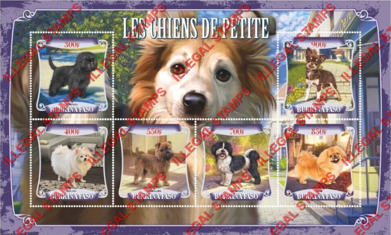 Burkina Faso 2021 Dogs Small Dogs Illegal Stamp Souvenir Sheet of 6