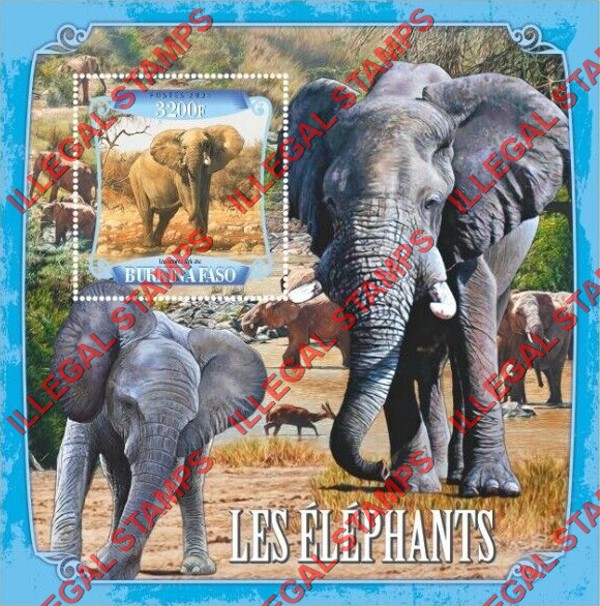 Burkina Faso 2021 Elephants Illegal Stamp Souvenir Sheet of 1