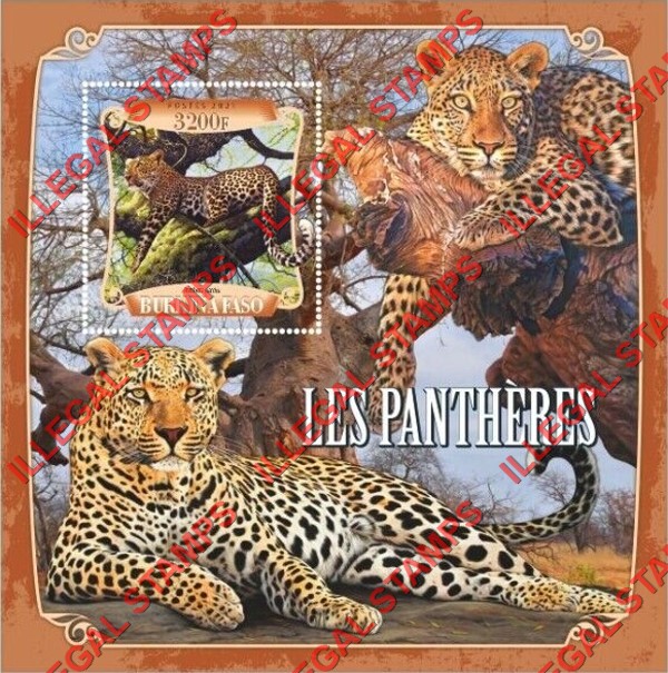 Burkina Faso 2021 Panthers Illegal Stamp Souvenir Sheet of 1