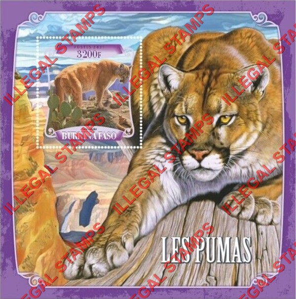 Burkina Faso 2021 Pumas Illegal Stamp Souvenir Sheet of 1