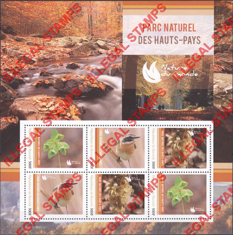 Burundi 2012 National Parks High Country Counterfeit Illegal Stamp Souvenir Sheet of 6