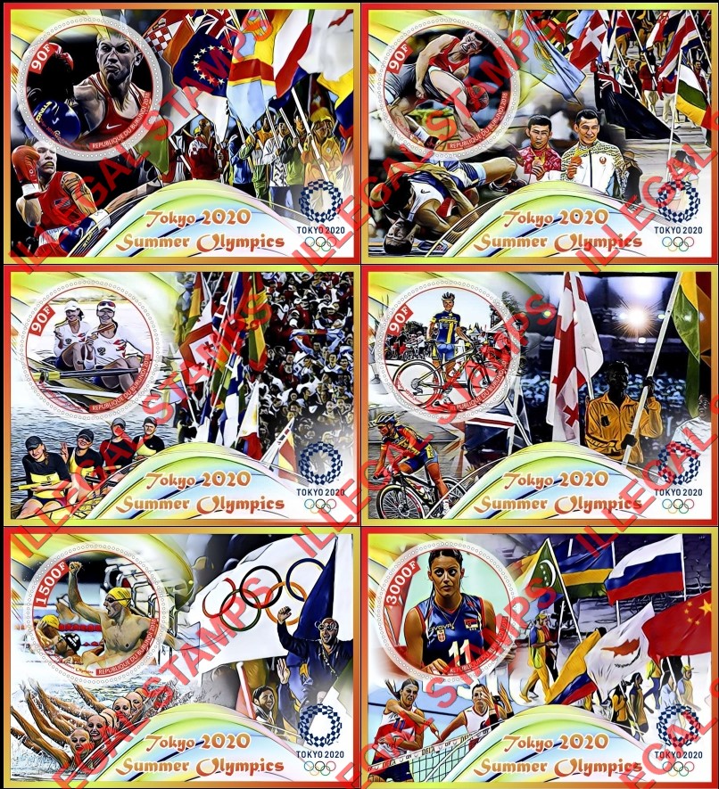 Burundi 2018 Olympic Games in Tokyo in 2020 Counterfeit Illegal Stamp Souvenir Sheets of 1