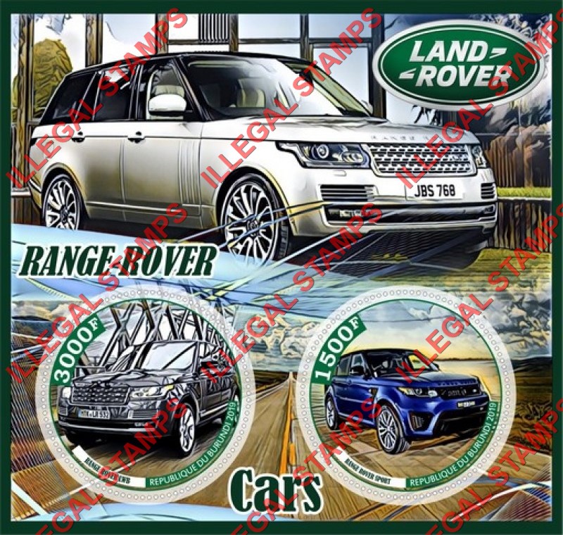 Burundi 2019 Land Rover Range Rover Cars Counterfeit Illegal Stamp Souvenir Sheet of 2