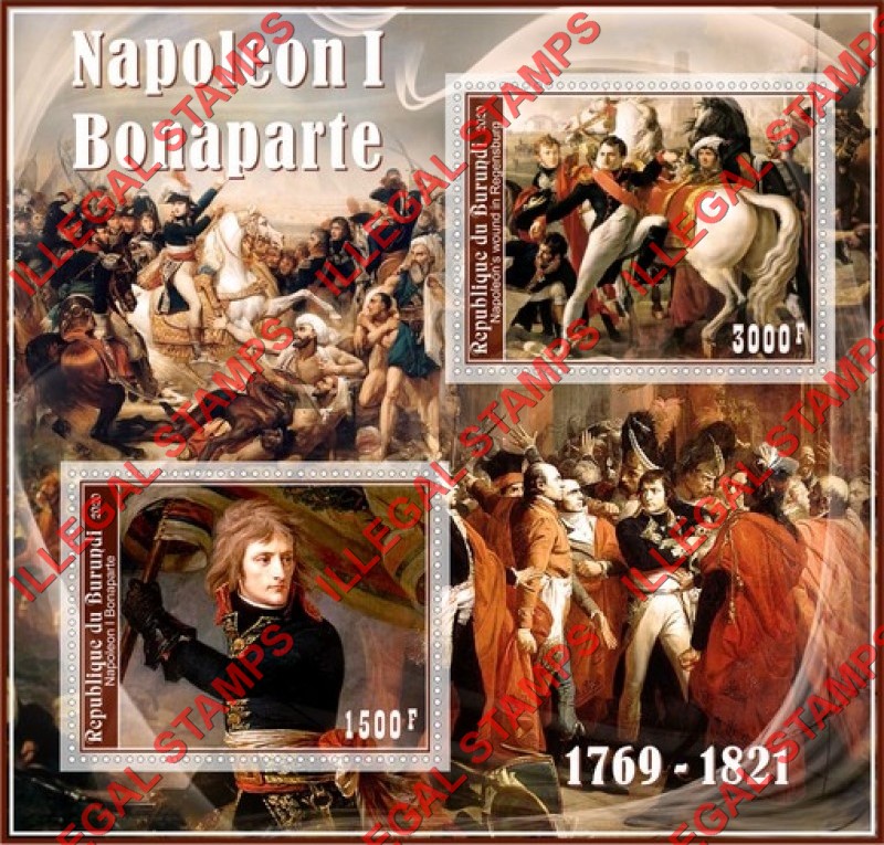 Burundi 2020 Napoleon Bonaparte (different) Counterfeit Illegal Stamp Souvenir Sheet of 2