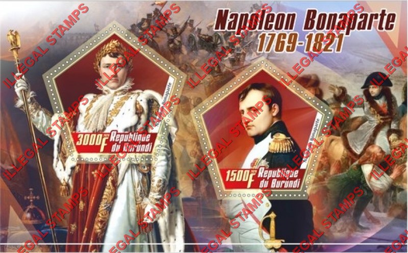 Burundi 2020 Napoleon Bonaparte Counterfeit Illegal Stamp Souvenir Sheet of 2