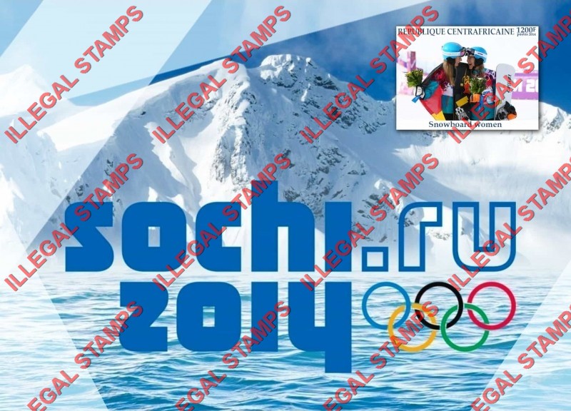 Central African Republic 2014 Olympic Games in Sochi Illegal Stamp Souvenir Sheet of 1