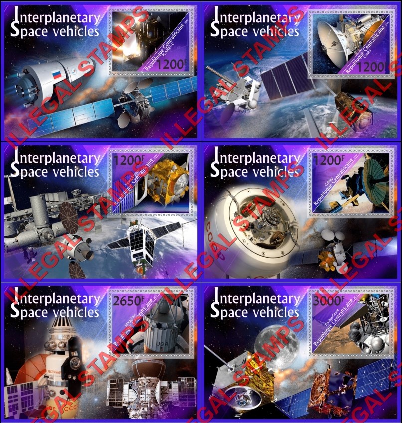 Central African Republic 2016 Space Interplanetary Space Vehicles Illegal Stamp Souvenir Sheets of 1