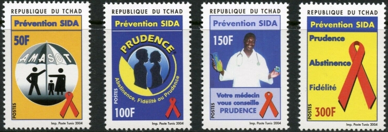 Chad 2004 AIDS Prevention Scott Number 974-977