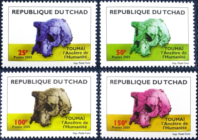 Chad 2005 Toumai - Ancestor of the Hominids Stamp Set Scott Number 986-989