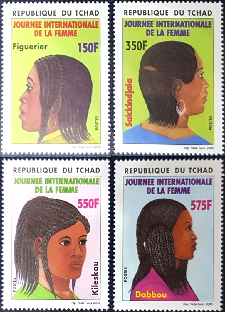 Chad 2005 Traditional Hairstyles and Hairdressing for Women Stamp Set Scott Number 982-985