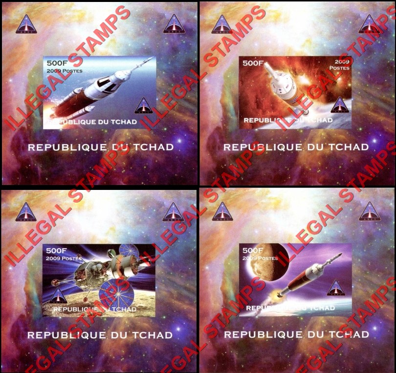 Chad 2009 Space ARES Program Illegal Stamps in Souvenir Sheets of 1