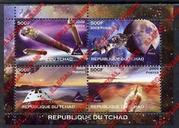 Chad 2009 Space ORION Illegal Stamps in Souvenir Sheet of 4