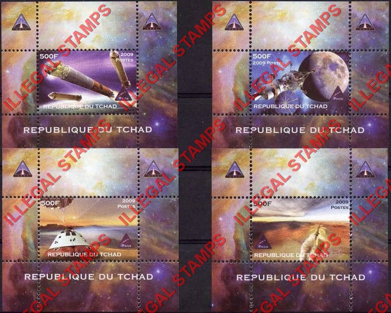 Chad 2009 Space ORION Illegal Stamps in Souvenir Sheets of 1