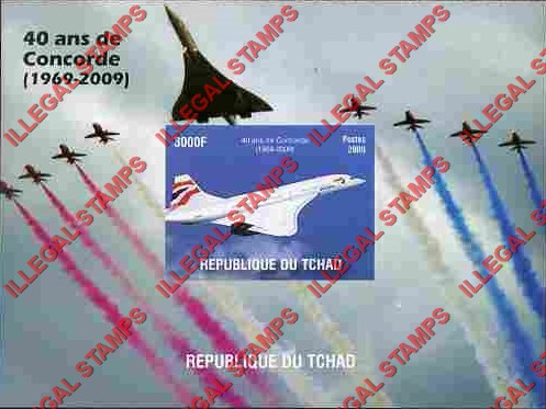 Chad 2010 Concorde Illegal Stamps in Souvenir Sheet of 1