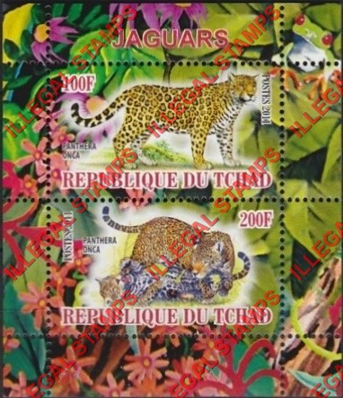 Chad 2011 Jaguars Illegal Stamps in Souvenir Sheet of 2