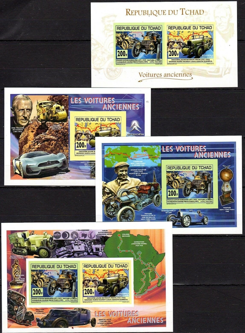 Chad 2013 Vintage Cars Impressor S.A. Example Stamp Set Michel No. 2648-2649 BL516-517