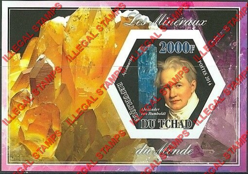 Chad 2014 Minerals Illegal Hexagon Stamps in Souvenir Sheet of 1