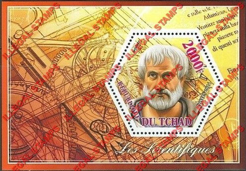 Chad 2014 Scientists Illegal Hexagon Stamps in Souvenir Sheet of 1