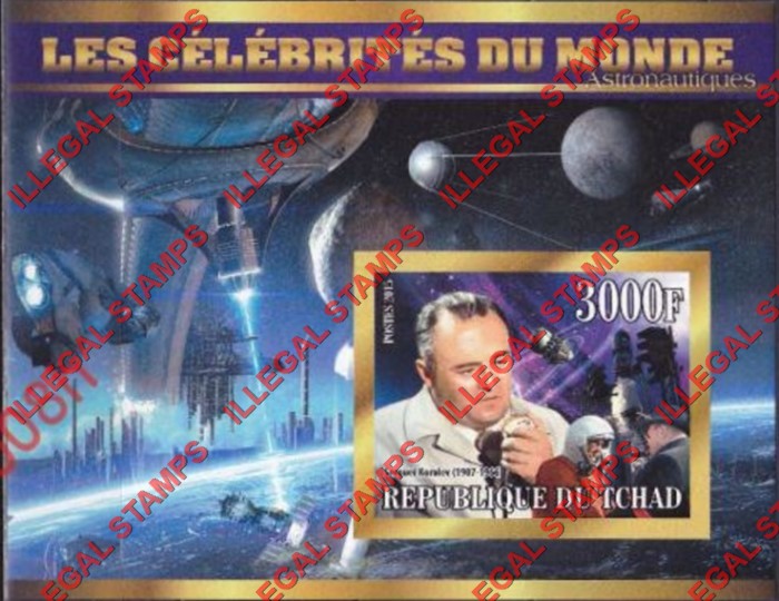 Chad 2015 Celebrities Astronautics Illegal Stamps in Souvenir Sheet of 1