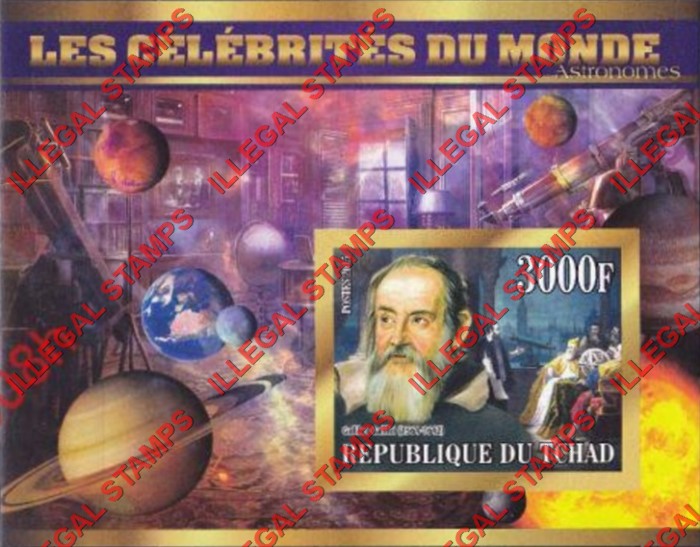 Chad 2015 Celebrities Astronomics Illegal Stamps in Souvenir Sheet of 1